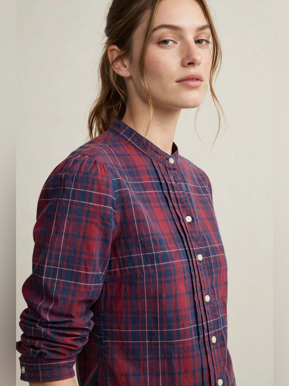 GAP Red and Navy Plaid Shirt